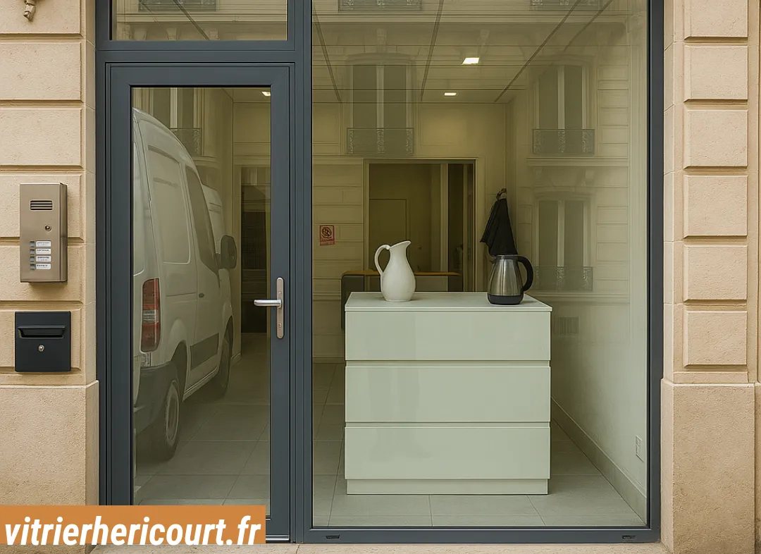 Façade vitrine de magasin en aluminium sur mesure à Héricourt